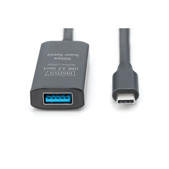 Кабель-удлинитель Digitus USB-C – USB-A активный USB 3.2 Gen1 5G (4016032497417)