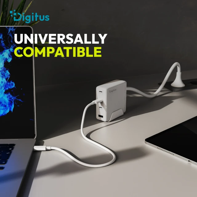 Мережевий зарядний пристрій Digitus GaN 140 Вт 3x USB-C + 1x USB-A White (4016032505853)
