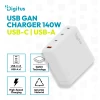 Мережевий зарядний пристрій Digitus GaN 140 Вт 3x USB-C + 1x USB-A White (4016032505853)