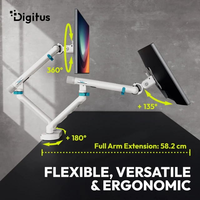 Кріплення для двох моніторів настільне Digitus 2x 35
