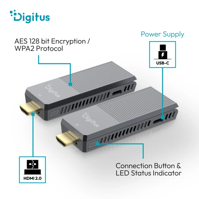Бездротовий подовжувач Digitus HDMI DS-55359 4K 150 м (4016032507383)