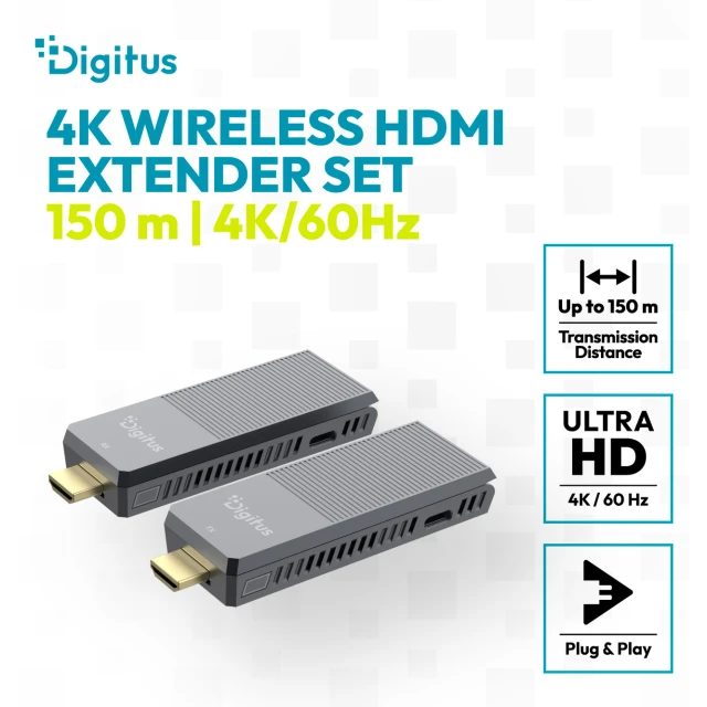 Бездротовий подовжувач Digitus HDMI DS-55359 4K 150 м (4016032507383)