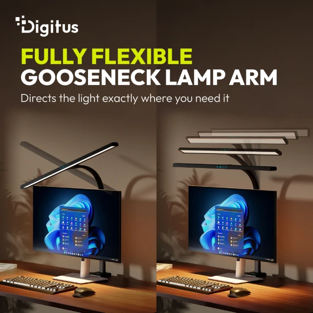 Настільна Digitus LED-лампа 80 см 2400 lm 16 Вт Black (4016032508380)