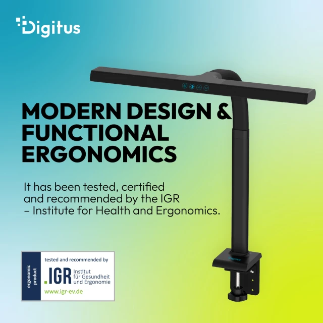 Настільна Digitus LED-лампа DA-90490 50 см 1025 lm 7 Вт Black (4016032508403)