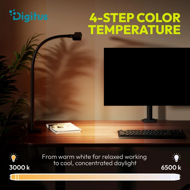 Настільна Digitus LED-лампа DA-90490 50 см 1025 lm 7 Вт Black (4016032508403)