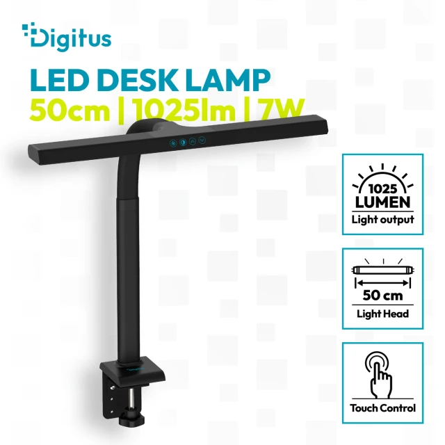 Настільна Digitus LED-лампа DA-90490 50 см 1025 lm 7 Вт Black (4016032508403)