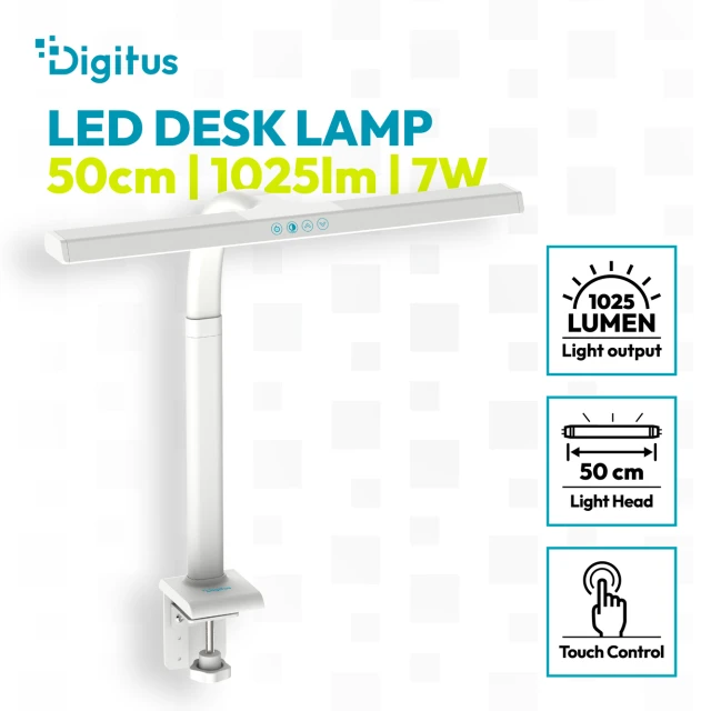 Настільна Digitus LED-лампа 50 см 1025 lm 7 Вт White (4016032508410)