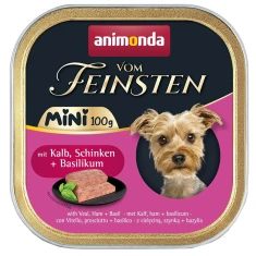 Влажный корм для собак Animonda Vom Feinsten Mini с телятиной, ветчиной и базиликом 100 г (4017721823609)