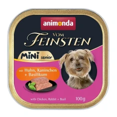 Влажный корм для собак Animonda пожилого возраста Vom Feinsten Mini Senior с курицей, кроликом и базиликом 100 г (4017721823685)