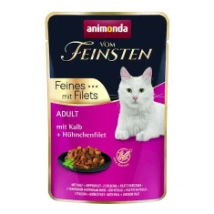 Вологий корм для котів Animonda vom Feinsten Adult з телятиною і філе курки 85 г (4017721830621)