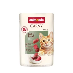 Вологий корм для котів Animonda Carny Adult з яловичиною та страусом 85 г (4017721830805)