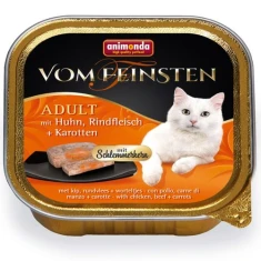 Вологий корм для котів Animonda Vom Feinsten Classic з куркою, яловичиною і морквою 100 г (4017721832625)