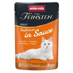Вологий корм для котів Animonda Vom Feinsten Raffinesse в соусі з куркою та індичкою 85 г (4017721834070)