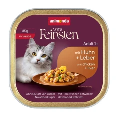 Вологий корм для котів Animonda Vom Feinsten Adult в соусі з куркою та печінкою 85 г (4017721836715)