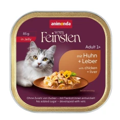 Вологий корм для котів Animonda Vom Feinsten Adult в желе з куркою та печінкою 85 г (4017721836722)