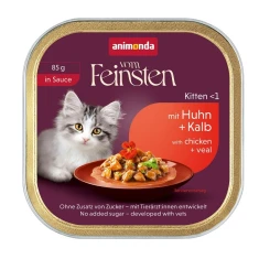 Вологий корм для кошенят Animonda Vom Feinsten Kitten в соусі з куркою та телятиною 85 г (4017721836760)