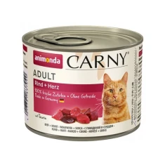 Вологий корм для котів Animonda Carny Adult з яловичиною і серцями 200 г (4017721837040)