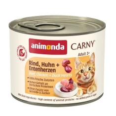 Влажный корм для кошек Animonda Carny Adult с говядиной курицей и утиными сердцами 200 г (4017721837064)