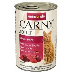 Вологий корм для котів Animonda Carny Adult з яловичиною і серцем 400 г (4017721837200)