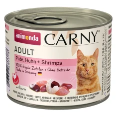Вологий корм для котів Animonda Carny Adult з індичкою, куркою та креветками 200 г (4017721837378)
