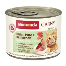 Вологий корм для котів Animonda Carny Adult з куркою, індичкою, кроликом 200 г (4017721837392)