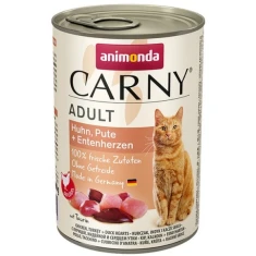 Влажный корм для кошек Animonda Carny Adult с курицей, индейкой и утиными сердцами 400 г (4017721837415)