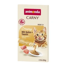 Ласощі для котів Animonda Carny Creamy з куркою + таурин 6 шт x 15 г (4017721838689)
