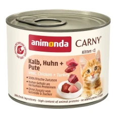 Влажный корм для котят Animonda Carny Kitten с телятиной, курицей и индейкой 200 г (4017721839655)