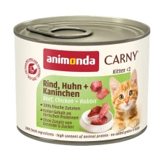 Влажный корм для котят Animonda Carny Kitten с говядиной, курицей и кроликом 200 г (4017721839679)