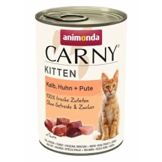 Влажный корм для котят Animonda Carny Kitten с телятиной, курицей и индейкой 400 г (4017721839709)