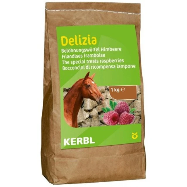 Ласощі для коней Kerbl Delizia з малиною 1 кг (4018653013434)