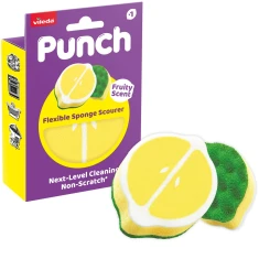 Губка для миття посуду Vileda Punch Elastyczny Лимон 1 шт (4023103264854)