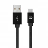 Кабель USB-C Xqisit Cotton 3.0 Black 1.8m (27749)