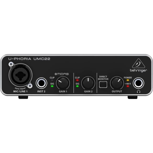 Аудіоінтерфейс Behringer UMC22 USB (4033653170864)