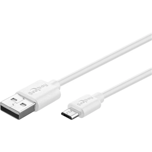 Кабель Goobay USB 2.0 Type-A to Micro-USB Type-B 1 м White (4040849438370)