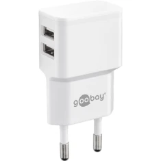 Мережевий зарядний пристрій Goobay Dual USB 12 Вт 2.4 А White (4040849449529)