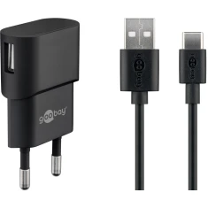 Мережевий зарядний пристрій Goobay 5 Вт USB-C з кабелем 1 м (4040849452987)