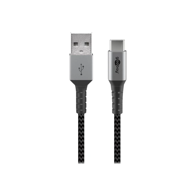 Кабель Goobay USB-C to USB-A текстильный (4040849492969)