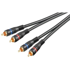 Кабель Goobay 2 RCA (m) — 2 RCA (m) аудіо 1,5 м Black (4040849500329)