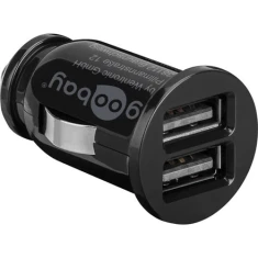 Автомобільний зарядний пристрій Goobay Dual-USB Black (4040849589126)