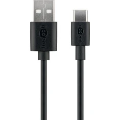 Кабель Goobay USB 2.0 USB-C на USB-A Black (4040849591228)