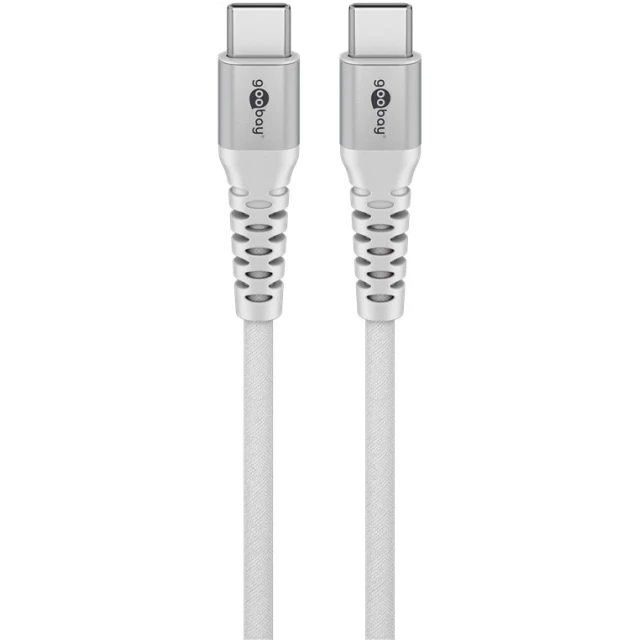 Кабель Goobay USB-C Supersoft Textile з металевими роз'ємами 1 м White (4040849701931)