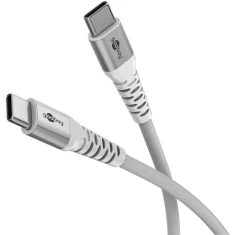 Кабель Goobay USB-C Supersoft Textile з металевими роз'ємами 2 м White (4040849701948)