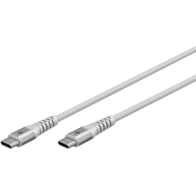 Кабель Goobay USB-C Supersoft Textile з металевими роз'ємами 2 м White (4040849701948)