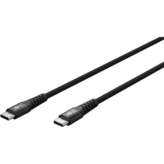 Кабель Goobay USB-C Supersoft Textile з металевими роз'ємами 2 м Black (4040849739545)