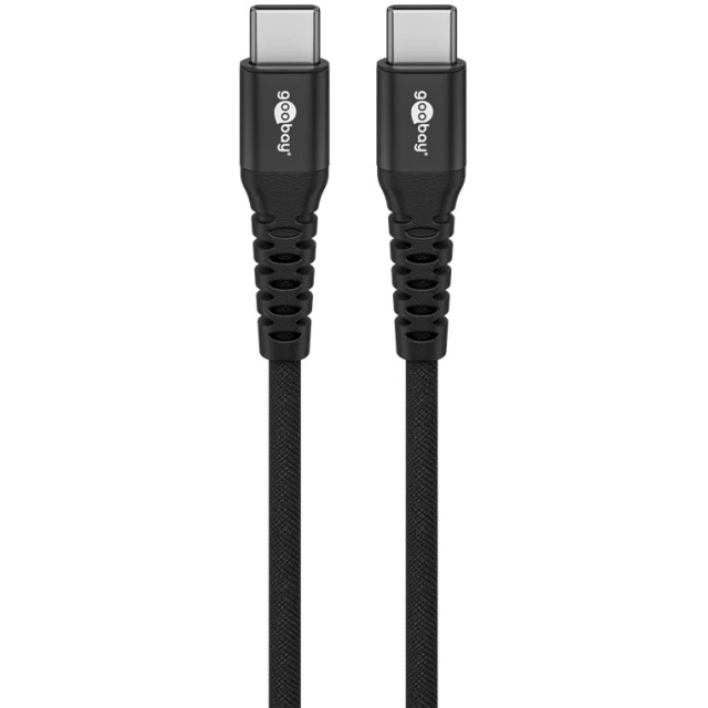 Кабель Goobay USB-C Supersoft Textile з металевими роз'ємами 2 м Black (4040849739545)