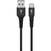Кабель Goobay USB-C — USB-A Supersoft текстильний з металевими коннекторами 2 м Black (4040849745270)