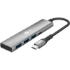 USB-хаб Goobay Slim 4-портовий USB-C на USB-C/USB-A 5 Gbit/s Grey (4040849765629)