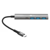USB-хаб Goobay Slim 4-портовий USB-C на USB-C/USB-A 5 Gbit/s Grey (4040849765629)
