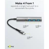USB-хаб Goobay Slim 4-портовий USB-C на USB-C/USB-A 5 Gbit/s Grey (4040849765629)